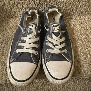 Women’s Converse shoreline blue low top canvas sneakers- 8.5